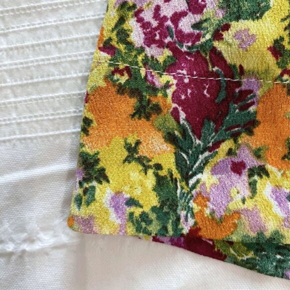 FRANK AND OAK THE BABYDOLL COLORFUL FLORAL HALF SLEEVE DRESS IN MULBERRY - XS - Picture 10 of 11